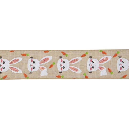 2.5&#x22; x 10yd. Spring Easter Bunny Wired Craft Ribbon